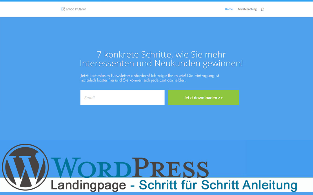 Landingpage mit WordPress erstellen